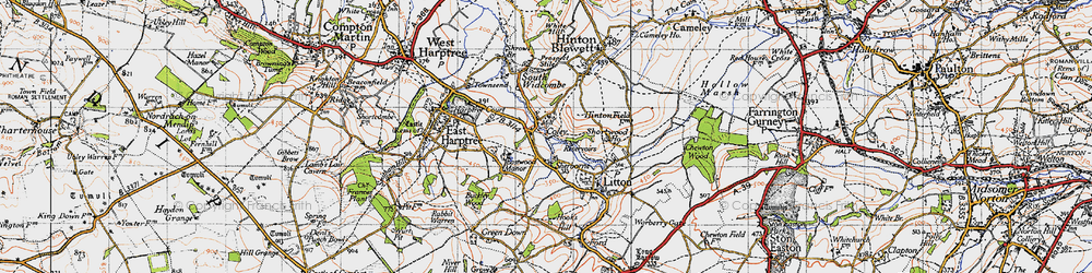 Old map of Sherborne in 1946