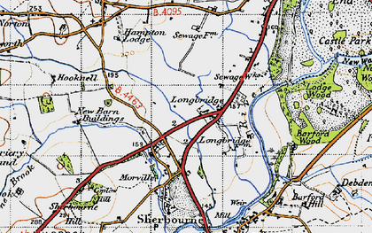 Old map of Sherbourne in 1947