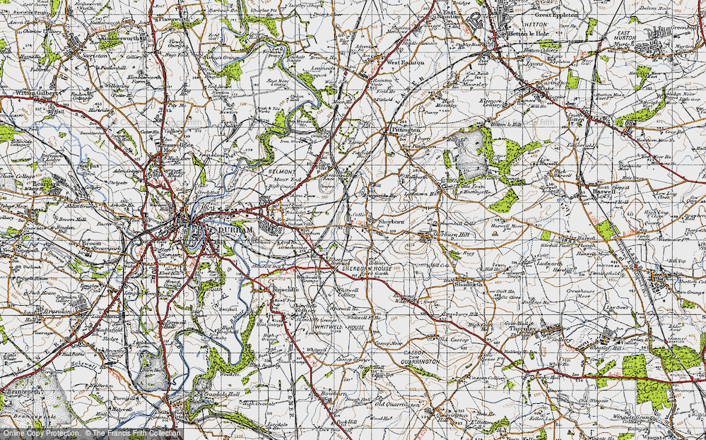 Old Map of Sherburn, 1947 in 1947