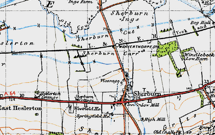 Old map of Brompton Ings in 1947
