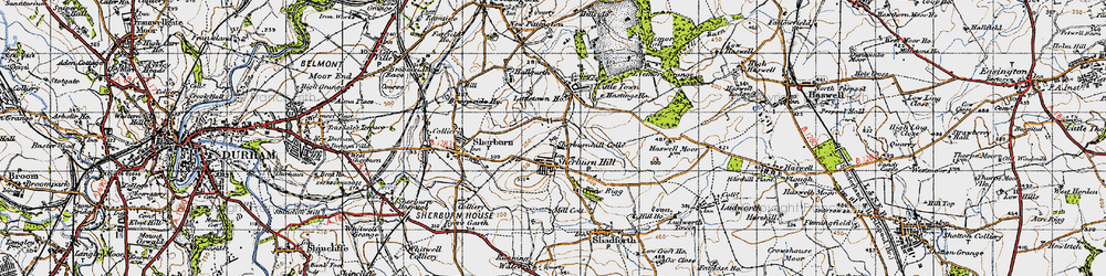 Old map of Sherburn Hill in 1947