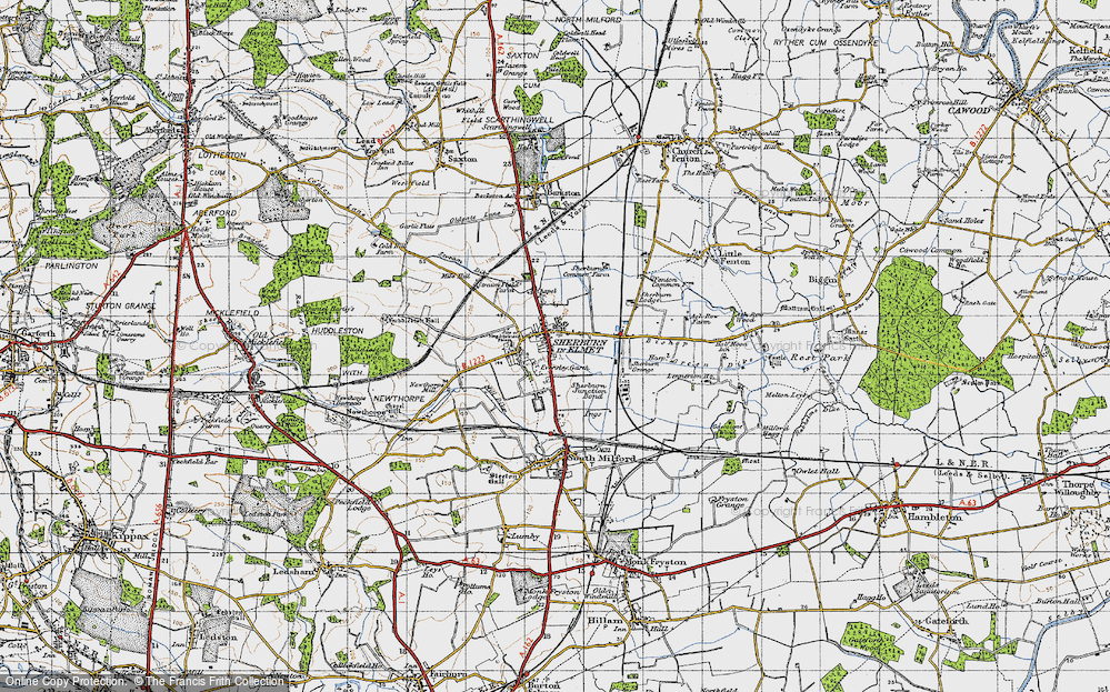Old Map of Historic Map covering Bond Ings in 1947