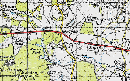 Old map of Sherford in 1940