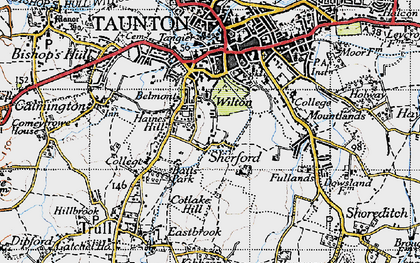 Old map of Sherford in 1946