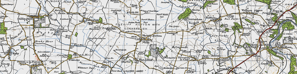 Old map of Sheriff Hutton in 1947