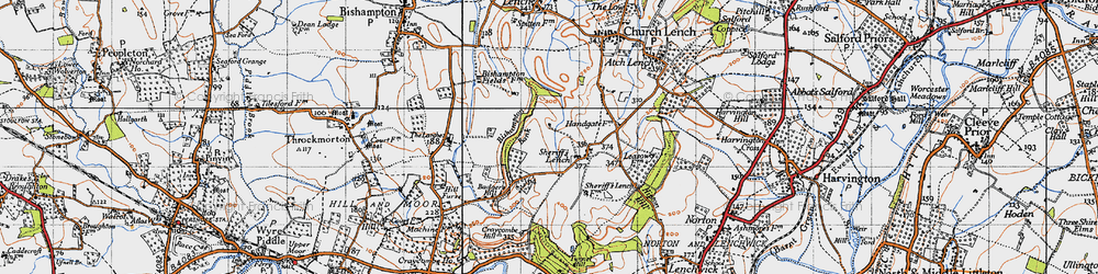 Old map of Bishampton Bank in 1946