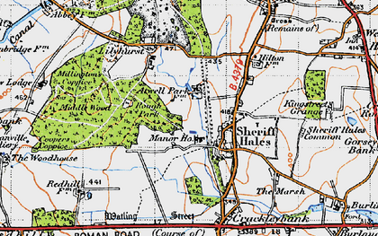 Old map of Sheriffhales in 1946