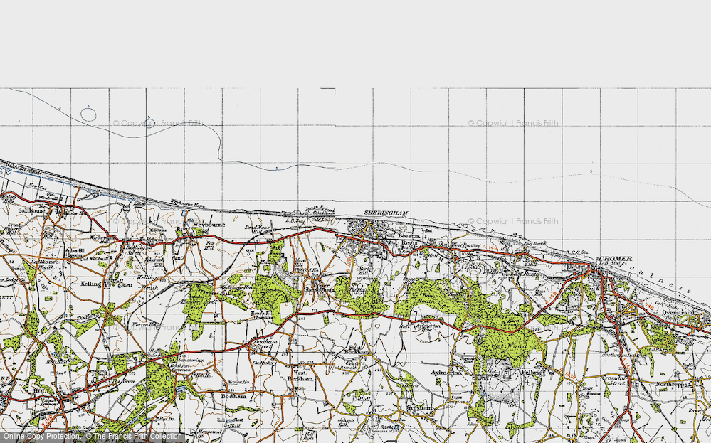Old Map of Sheringham, 1945 in 1945
