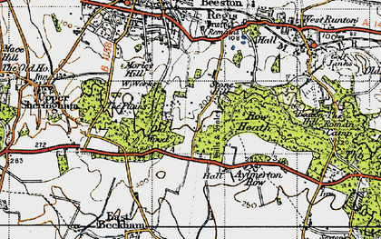 Old map of Sheringwood in 1945
