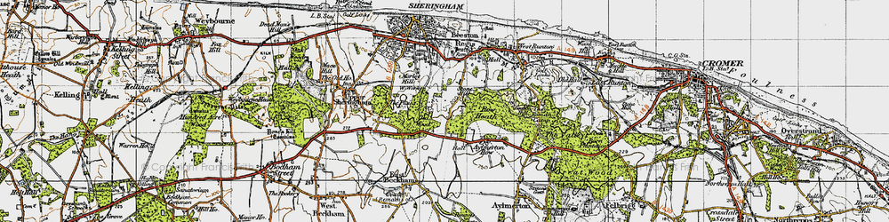 Old map of Sheringwood in 1945