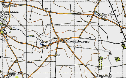 Old map of Shernborne in 1946