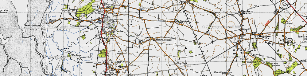 Old map of Shernborne in 1946