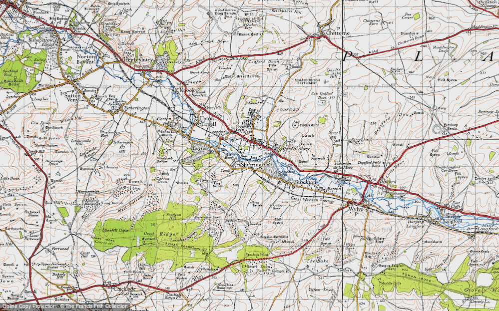 Old Map of Sherrington, 1940 in 1940