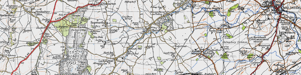 Old map of Sherston in 1946