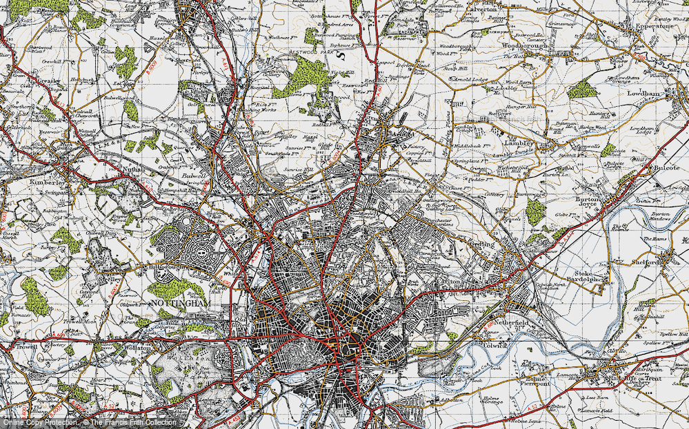 Old Map of Sherwood, 1946 in 1946