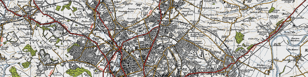 Old map of Sherwood in 1946
