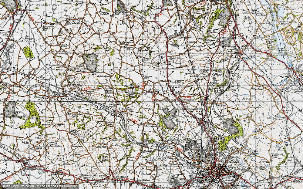 Old Map of Shevington Moor, 1947 in 1947