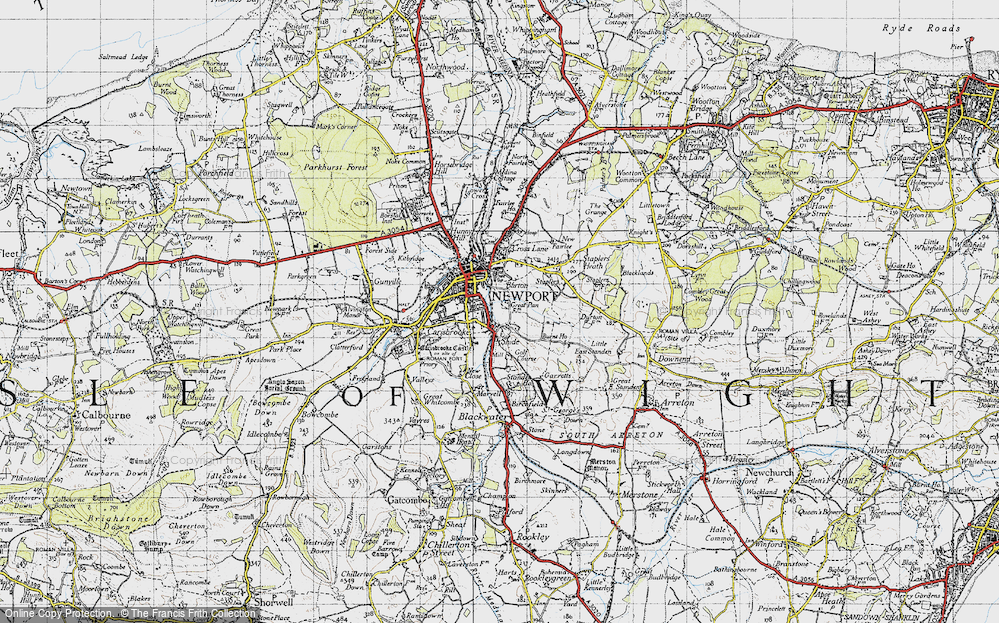Old Map of Shide, 1945 in 1945