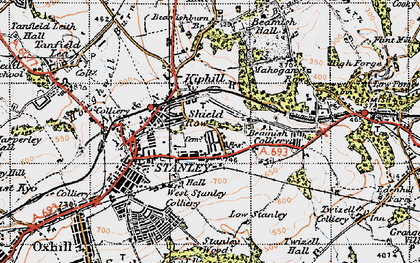 Old map of Shield Row in 1947