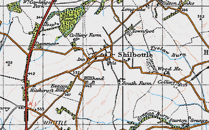 Old map of Black Plantn in 1947