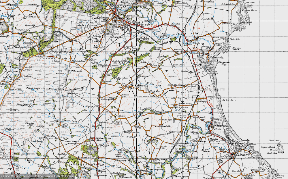 Old Map of Shilbottle Grange, 1947 in 1947