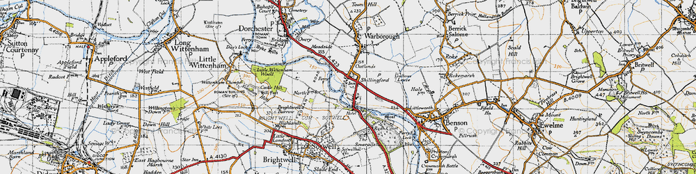 Old map of Shillingford in 1947
