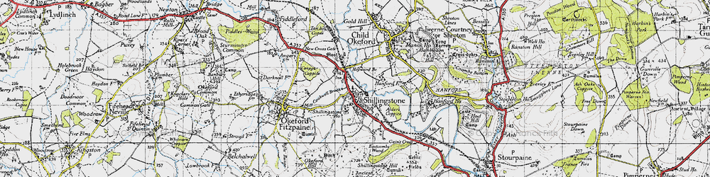 Old map of Shillingstone in 1945