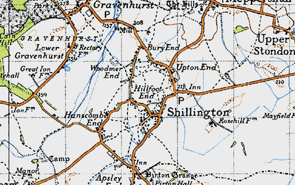 Old map of Shillington in 1946