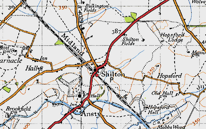 Old map of Shilton in 1946