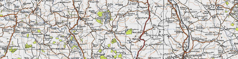 Old map of Aveley Wood in 1946