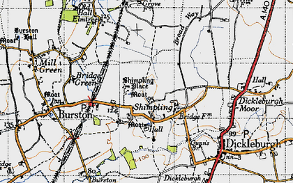 Old map of Shimpling in 1946