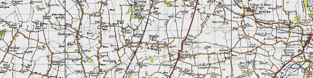 Old map of Shimpling in 1946