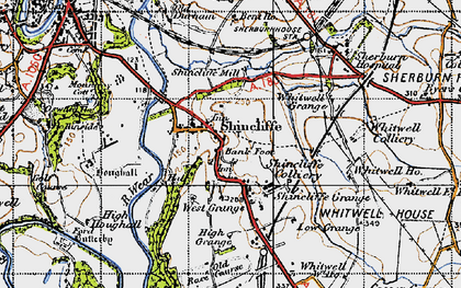 Old map of Shincliffe in 1947