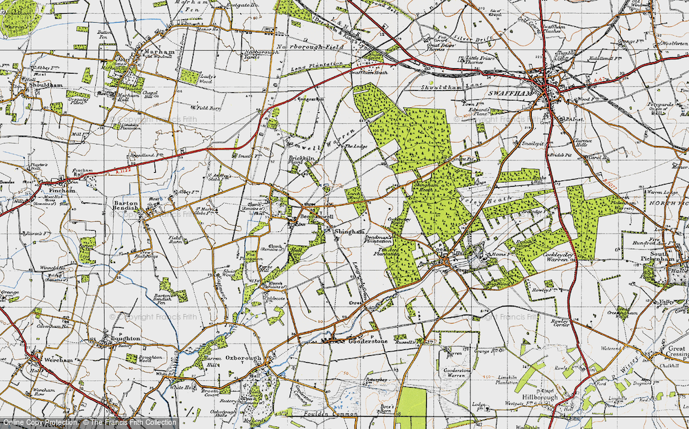 Old Map of Shingham, 1946 in 1946