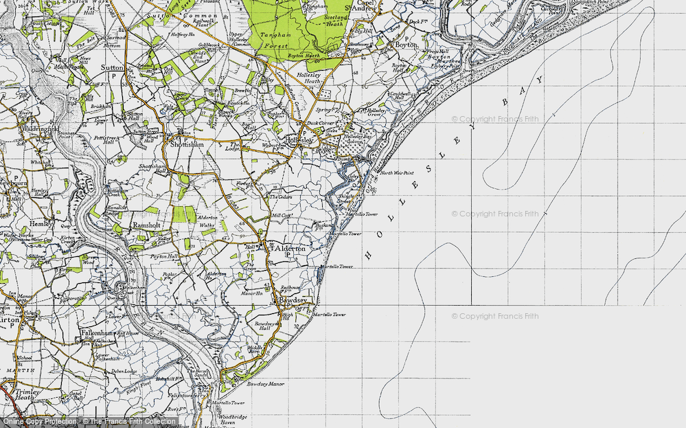 Old Map of Shingle Street, 1946 in 1946
