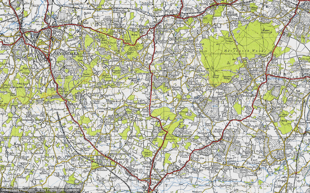 Old Map of Shipbourne, 1946 in 1946