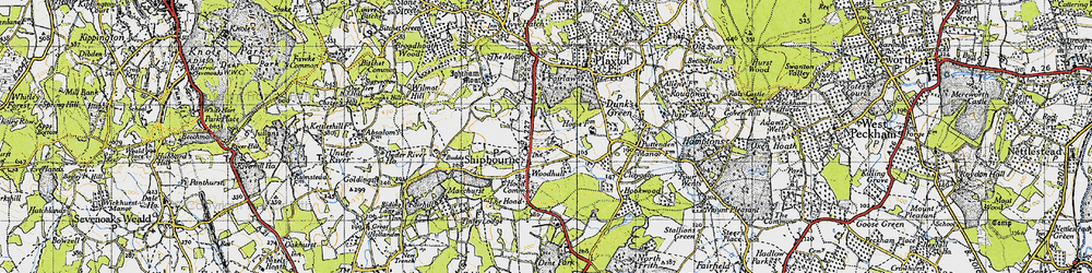 Old map of Shipbourne in 1946