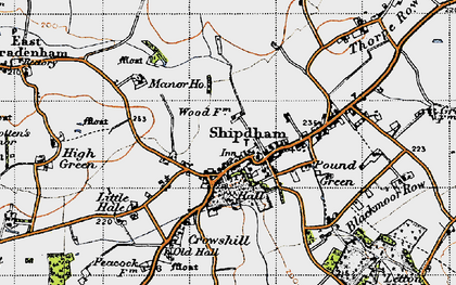 Old map of Shipdham in 1946