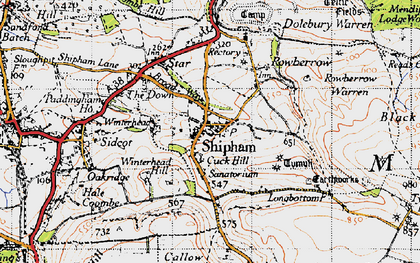 Old map of Shipham in 1946