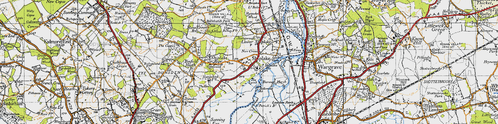 Old map of Shiplake in 1947