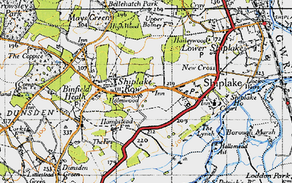 Old map of Shiplake Row in 1947