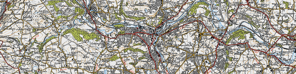 Old map of Shipley in 1947
