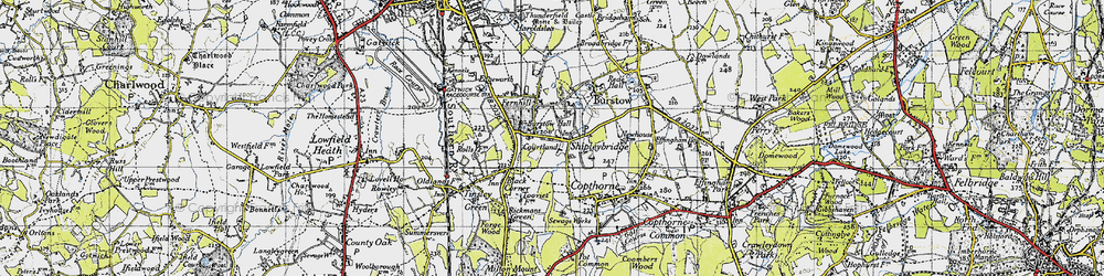 Old map of Burstow Hall in 1940