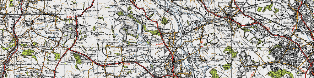 Old map of Shipley Common in 1946