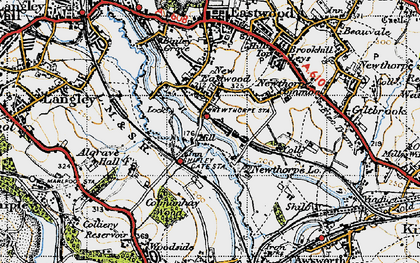 Old map of Shipley Gate in 1946