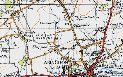 Old map of Shippon in 1947