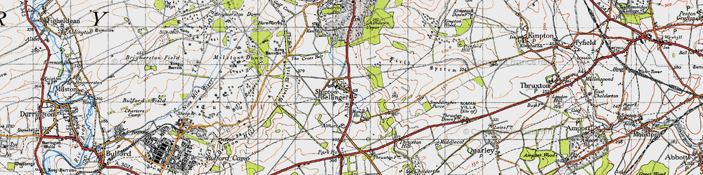 Old map of Shipton Bellinger in 1940