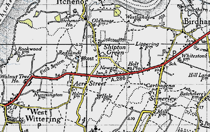 Old map of Shipton Green in 1945