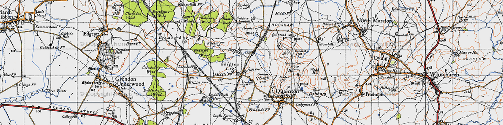 Old map of Bernwood Jubilee Way in 1946