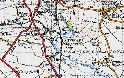 Old map of Shipton-on-Cherwell in 1946